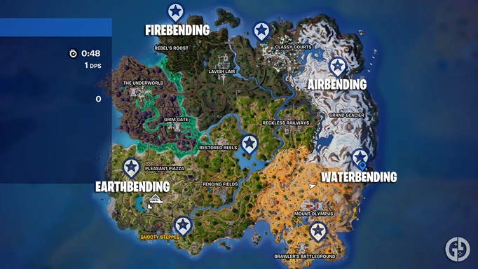 Mythic Bending locations in Fortnite