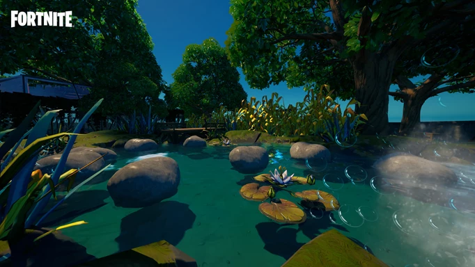 Key art of a lily pond in Fortnite