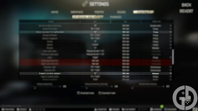 Screenshot showing the gun malfunction combo in the settings menu of Escape From Tarkov