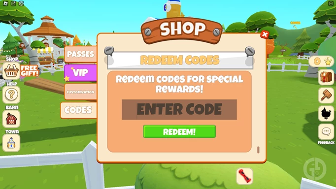 code screen for Chicken Life