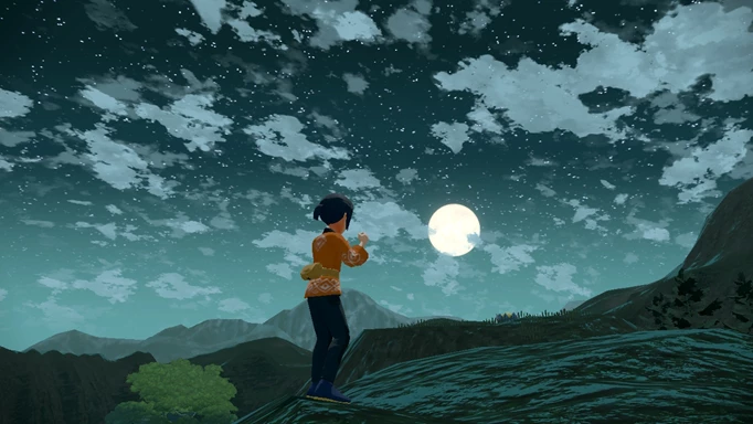 Pokemon Legends Arceus Moon Stone: A full moon over Coronet Highlands