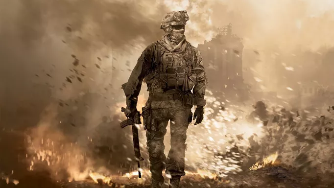 The key art for 2009's Modern Warfare 2.