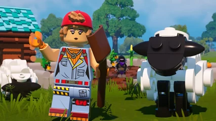 Lego Fortnite Villager Beside Sheep