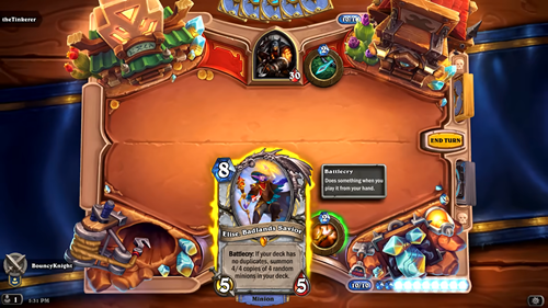 Legendary Elise card in play in Hearthstone