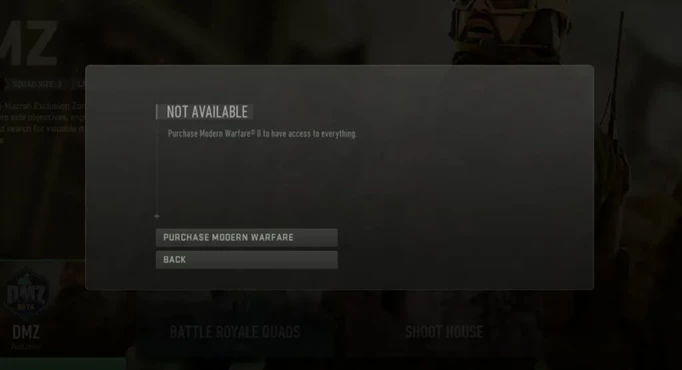 Purchase MW2 To Have Access To Everything