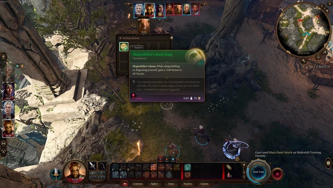 an image of the Shapeshifter's Boon Ring from the dead Strange Ox in Baldur's Gate 3