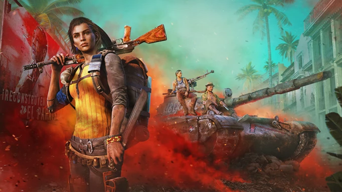 Key art, featuring the female protagonist of Far Cry 6.