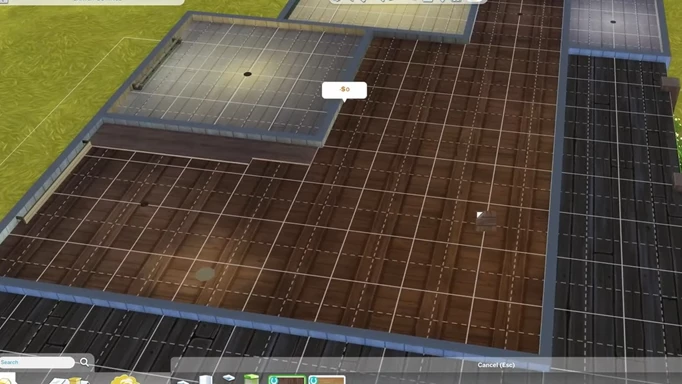 Screenshot from the Sims Horse Ranch livestream (July 14) showing ceiling customisation in The Sims 4