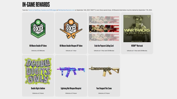 The Drops for the World Series of Warzone Global Final