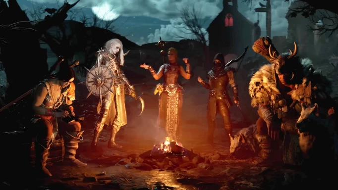 Screenshot showing the different classes in Diablo 4