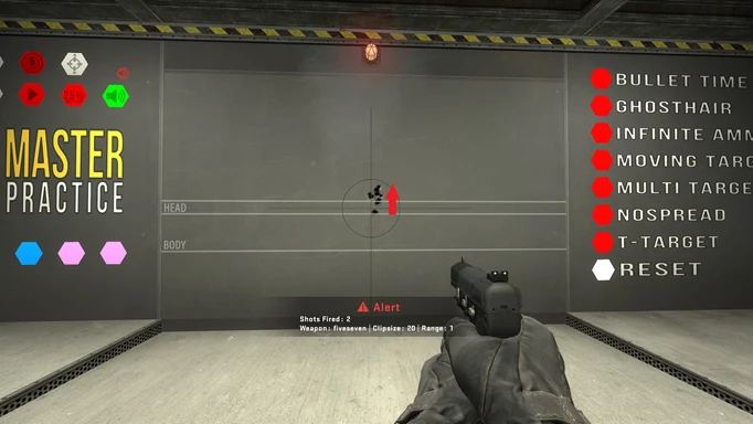 Image of the FiveSeven spray pattern in CS:GO