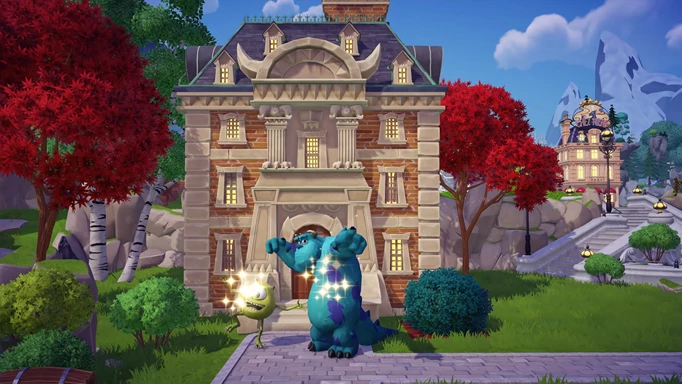 Mike and Sulley and their house in Disney Dreamlight Valley