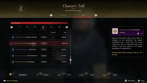 Selling items in Final Fantasy 16