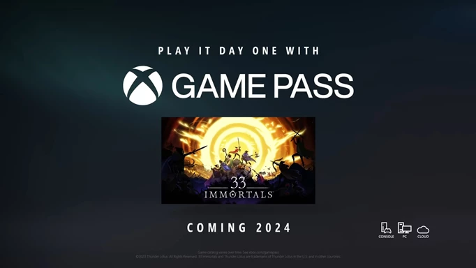 an image showing 33 Immortals will be on Game Pass