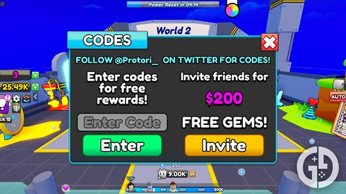 The codes menu in Ride a Cart Simulator
