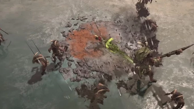 Fighting beasts to gather Crushed Beast Bones in Diablo 4