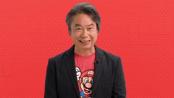 Shigeru Miyamoto appearing in a Nintendo Direct presentation.