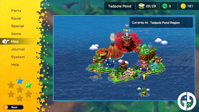 The world map in Super Mario RPG