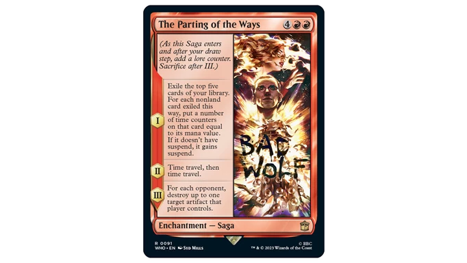 The Parting of the Ways Saga Card from Doctor Who Magic The Gathering Crossover