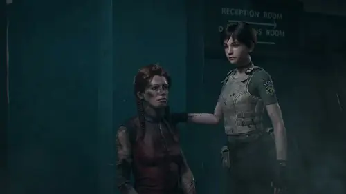 Rebecca attending to Meg's wounds