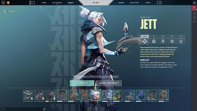 an image of Jett in VALORANT, our top pick in the VALORANT agent tier list