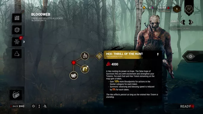 The Trapper shown with his Bloodweb in DbD