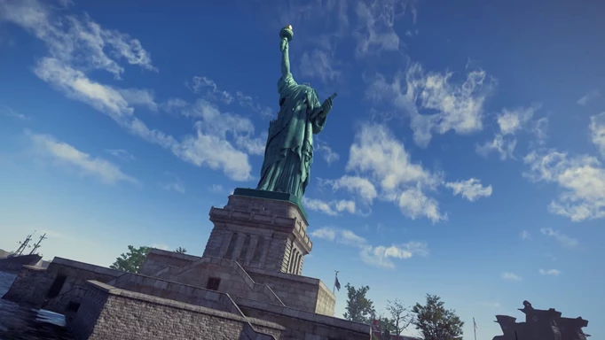 Key art from XDefiant showing the Statue of Liberty with the head removed