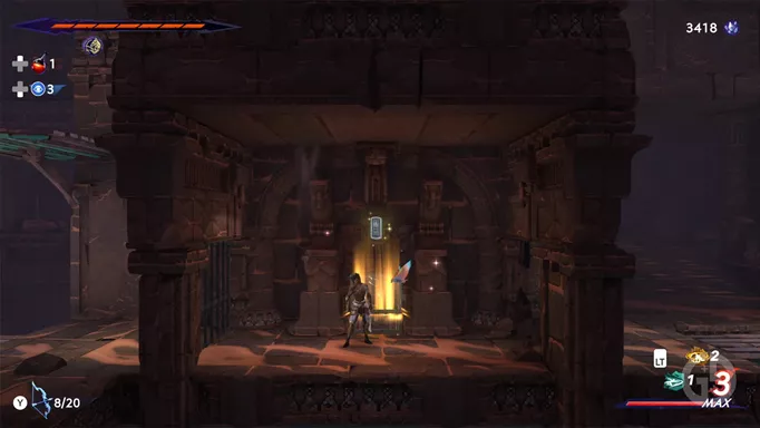 Pit of Eternal Sands Azure Damascus Ingot location 1 in Prince of Persia: The Lost Crown