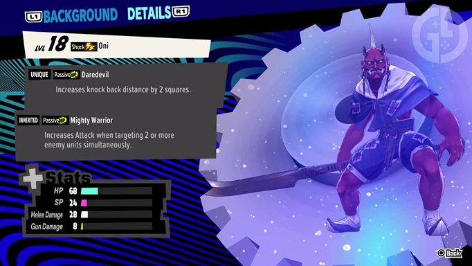 An Oni fusion with Passive skills in P5 Tactica