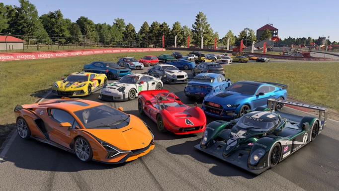 A group of Forza Motorsport cars in the list