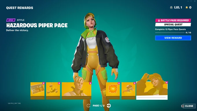 Piper Pace, one of the outfits Fortnite Chapter 4 Season 4 Battle Pass skins
