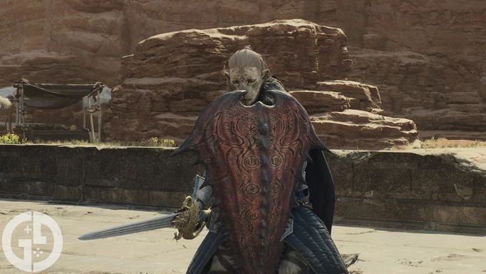 Image of the Fighter with a shield raised in Dragon's Dogma 2