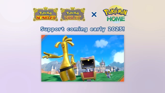Scarlet ve Violet'i desteklediğinde Pokemon evinden transfer edilebilen dolaşım formu Gimmighoul'u içeren birkaç pokemon