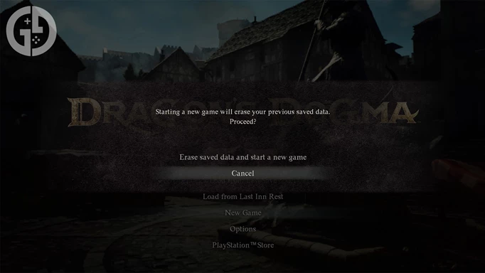 Starting a new game in Dragon's Dogma 2 from the main menu