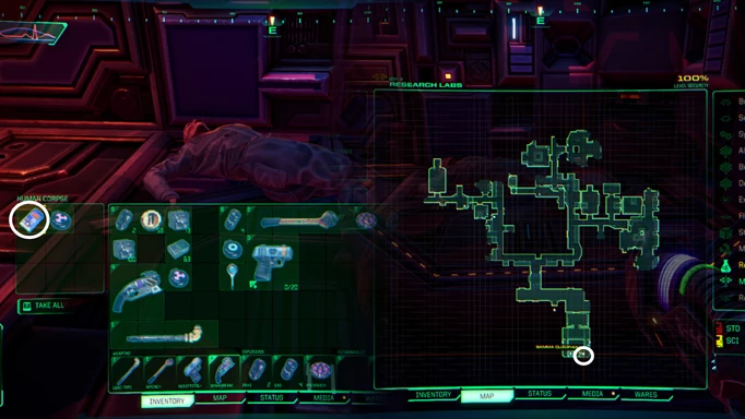 Group-3 Keycard location in System Shock