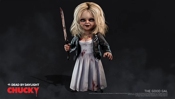 Tiffany Valentine, the Bride of Chucky, appearing as an alternate outfit for The Good Guy in Dead by Daylight