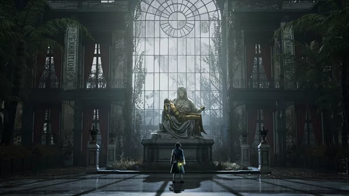 The Saintess of Mercy Statue in the Grand Exhibition building to respec stats in Lies of P