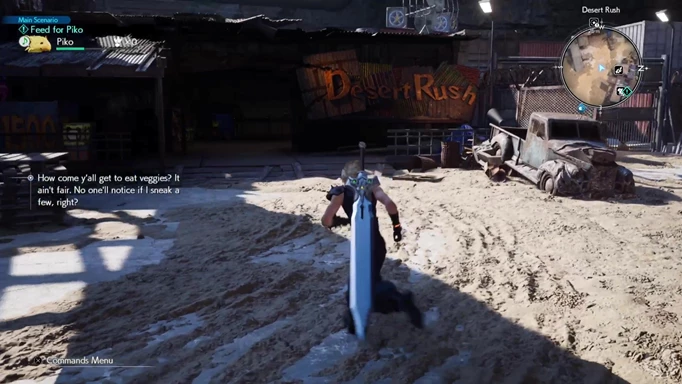 One of the Final Fantasy 7 Rebirth greens locations at Desert Rush