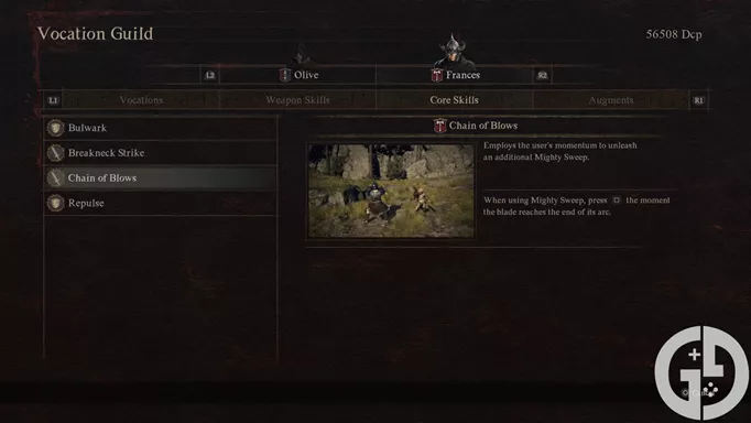 Image of the Warrior's Core Skills in Dragon's Dogma 2