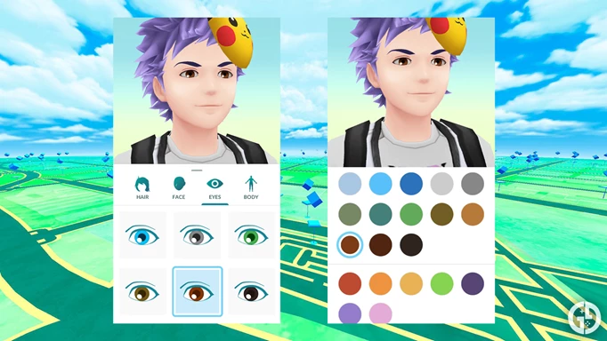 New avatar options for eyes in Pokemon GO