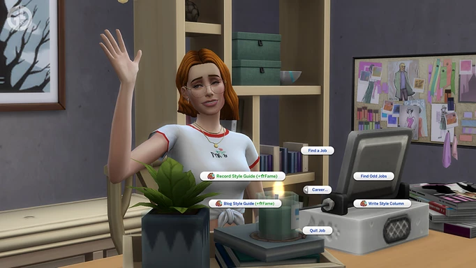 Interactions menu for The Sims 4 showing Style Influencer options on the PC