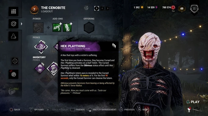 Hex: Plaything, one of the bets Killer Perks in Dead by Daylight