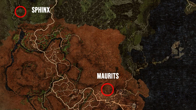 The locations of the Sphinx and Maurits in DD2