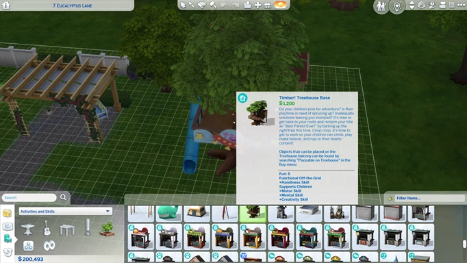 How to get a treehouse in The Sims 4 Growing Together build mode catalogue