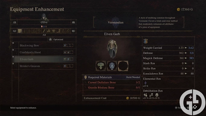 Image showing an Elven Garb enhanced with different smithing styles in Dragon's Dogma 2