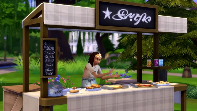 A screenshot from the reveal of the Sims 4 Home Chef Hustle Stuff Pack