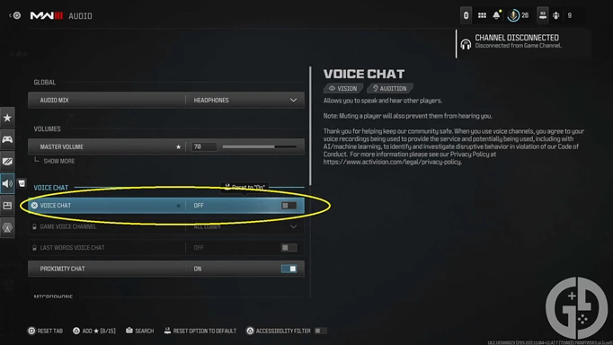 How to turn off voice chat in MW3