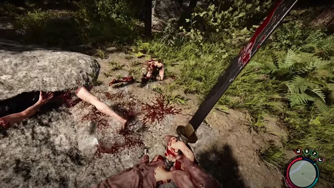 Wielding the Katana in Sons Of The Forest