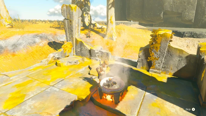 an image showing how to cook in Zelda: Tears of the Kingdom