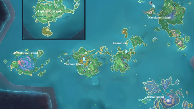 Map of Inazuma Islands